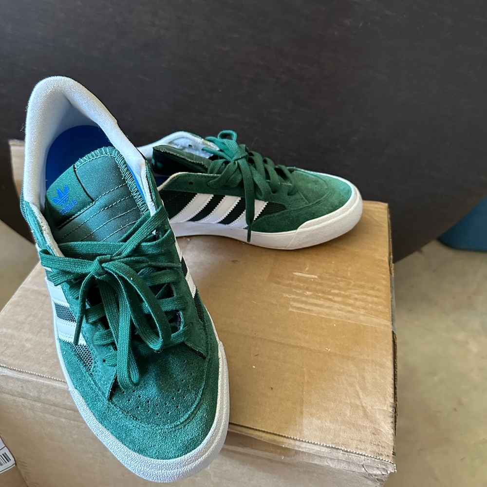 Adidas suede green shoes